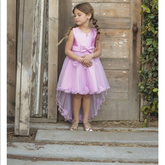 Girls 4 lavender Easter dress train formal purple - Picture 1 of 4